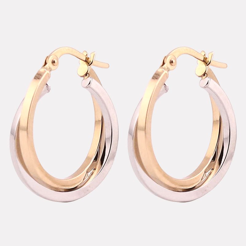 Arracadas Ovalos  Dobles Tnos  14k 1.4g